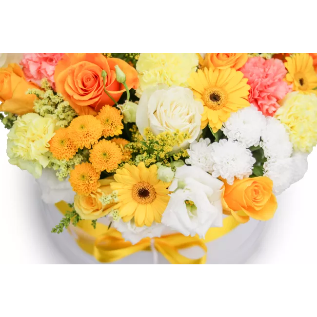 Box of yellow flowers